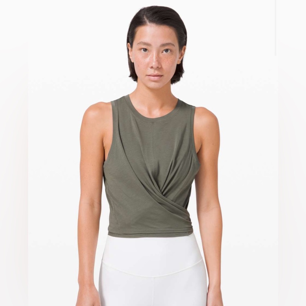LULULEMON grey sage time to restore tank top size 2